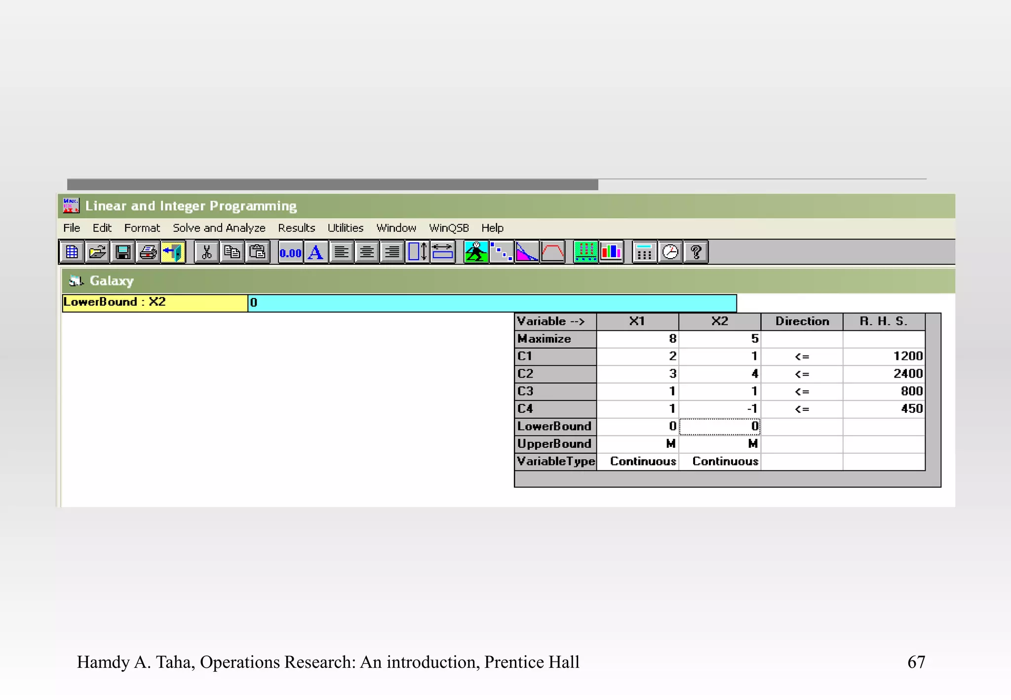 Hamdy A. Taha, Operations Research: An introduction, Prentice Hall 67
67
 
