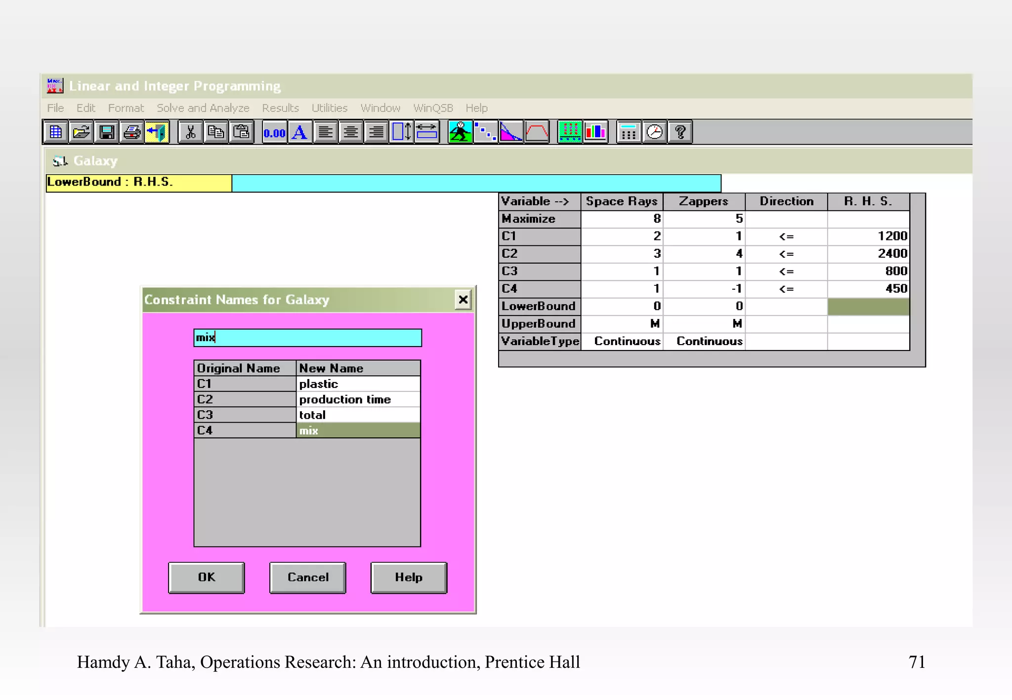 Hamdy A. Taha, Operations Research: An introduction, Prentice Hall 71
71
 