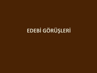 EDEBİ GÖRÜŞLERİ
 