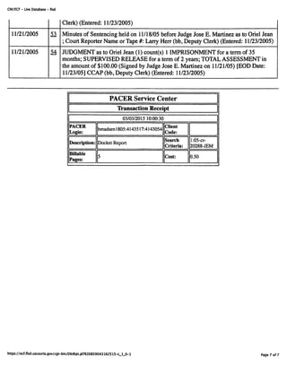 Oriel Jean Docket Sheet | PDF