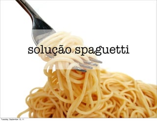 solução spaguetti




Tuesday, September 13, 11
 