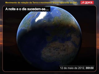 Movimento de rotação da Terra e movimento diurno aparente do Sol
12 de maio de 2012, 00h50
 