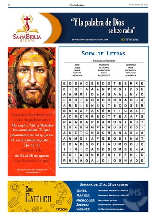 12 20 de agosto de 2023
Sopa de Letras
 