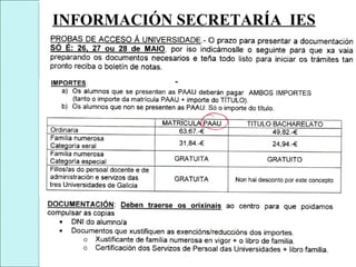 INFORMACIÓN SECRETARÍA IES
 