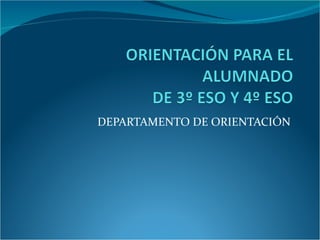 DEPARTAMENTO DE ORIENTACIÓN 