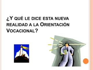 ¿Y QUÉ LE DICE ESTA NUEVA
REALIDAD A LA ORIENTACIÓN
VOCACIONAL?
 
