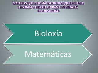 Bioloxía
Matemáticas
 