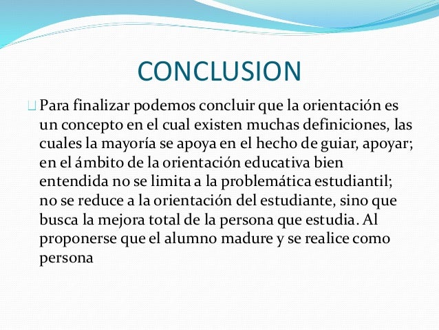 Resultado de imagen para conclusiones de la orientación escolar