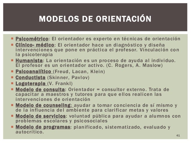 Resultado de imagen para modelos de orientación