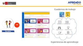 Experiencias de aprendizaje
Cuadernos de trabajo
 