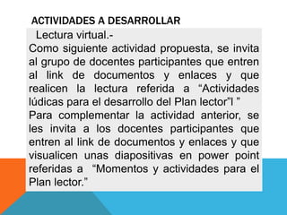  actividades a desarrollar