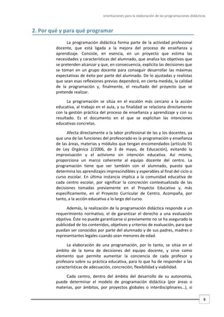 Orientaciones para la elaboración de las programaciones didácticas | PDF