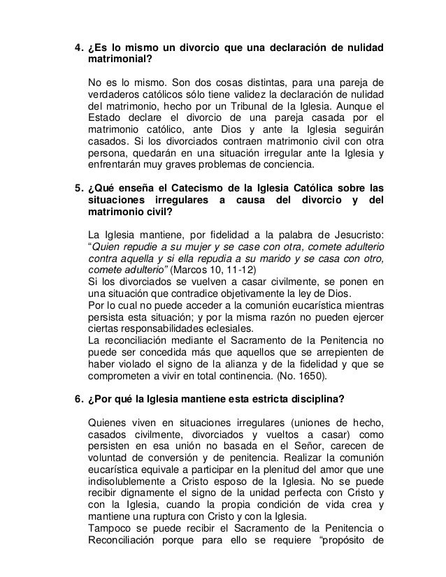 Orientaciones sobre matrimonio y procesos de nulidad