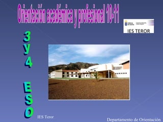 Orientación académica y profesional 10-11 IES Teror Departamento de Orientación 3y4 ESO IES TEROR 