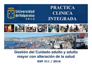 PRACTICA
CLINICA
INTEGRADA
Gestión del Cuidado adulto y adulto
mayor con alteración de la salud
ENF 311 / 2016
 
