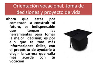 Orientacion Vocacional | PPTX