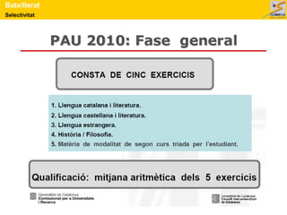 Selectivitat
Batxillerat
 