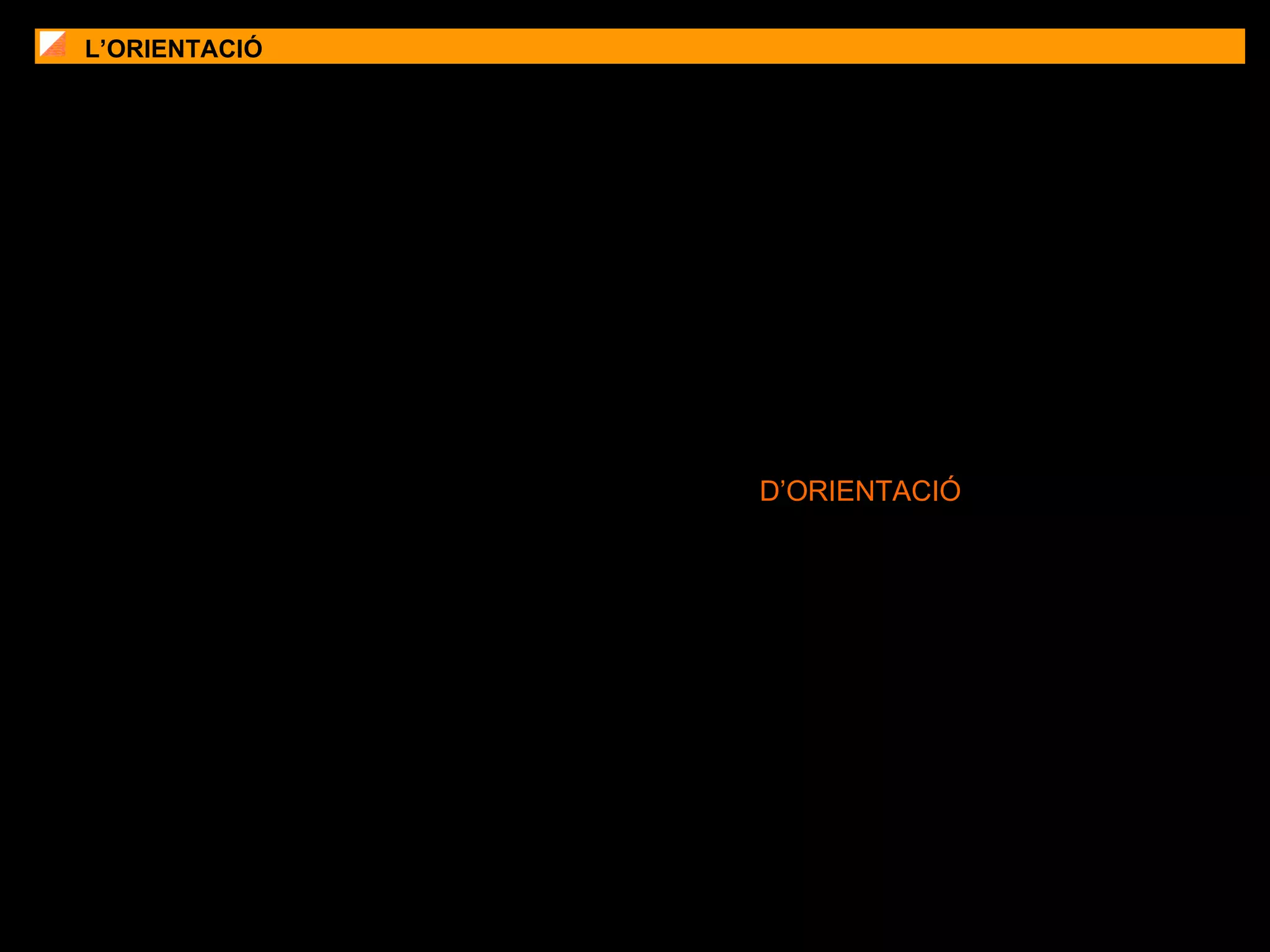 L’ORIENTACIÓ QUÈ  NECESSITEM  PER  FER  UNA  CURSA  D’ORIENTACIÓ 