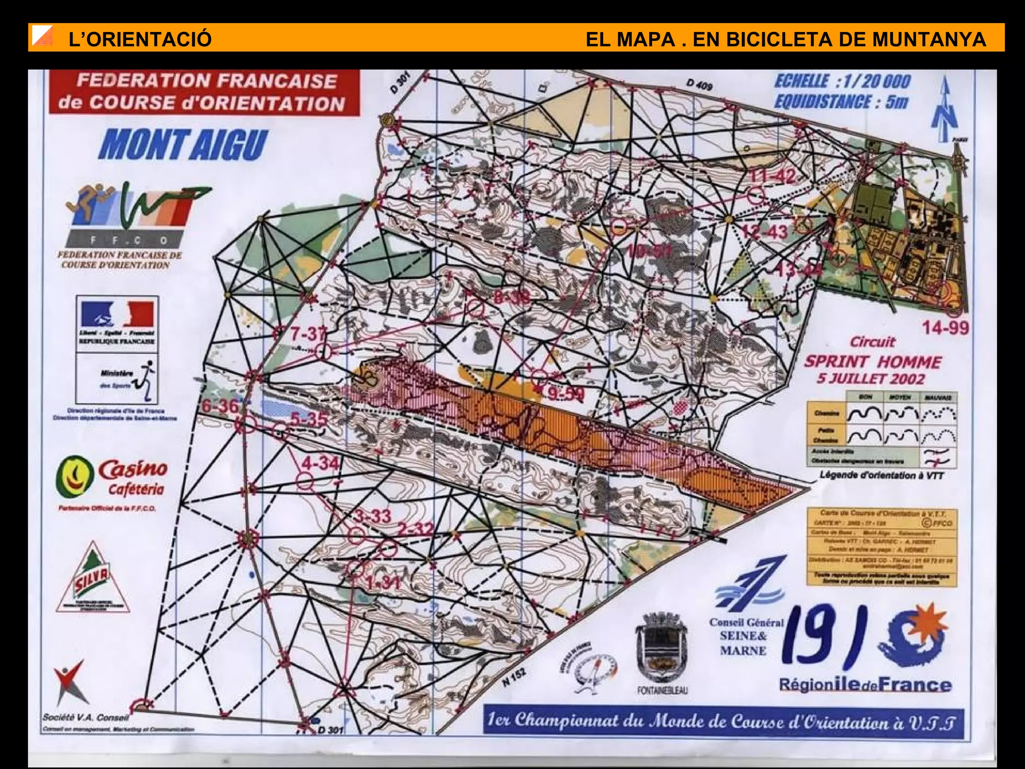 L’ORIENTACIÓ EL MAPA . EN BICICLETA DE MUNTANYA 