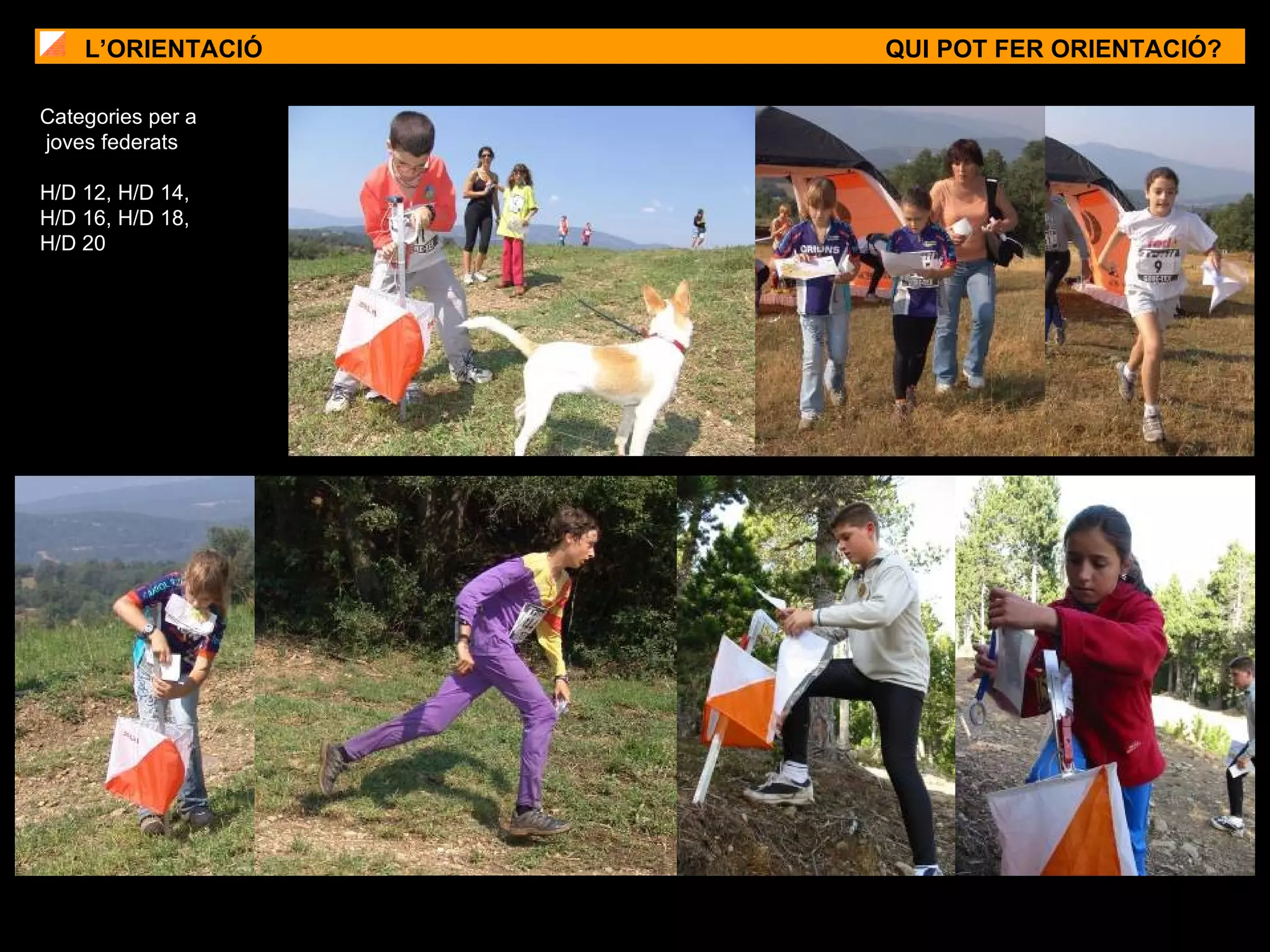 L’ORIENTACIÓ QUI POT FER ORIENTACIÓ? Categories per a joves federats H/D 12, H/D 14,  H/D 16, H/D 18,  H/D 20 