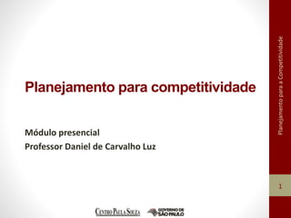 Planejamento para a Competitividade 
Planejamento para competitividade 
Módulo presencial 
Professor Daniel de Carvalho Luz 
1 
 
