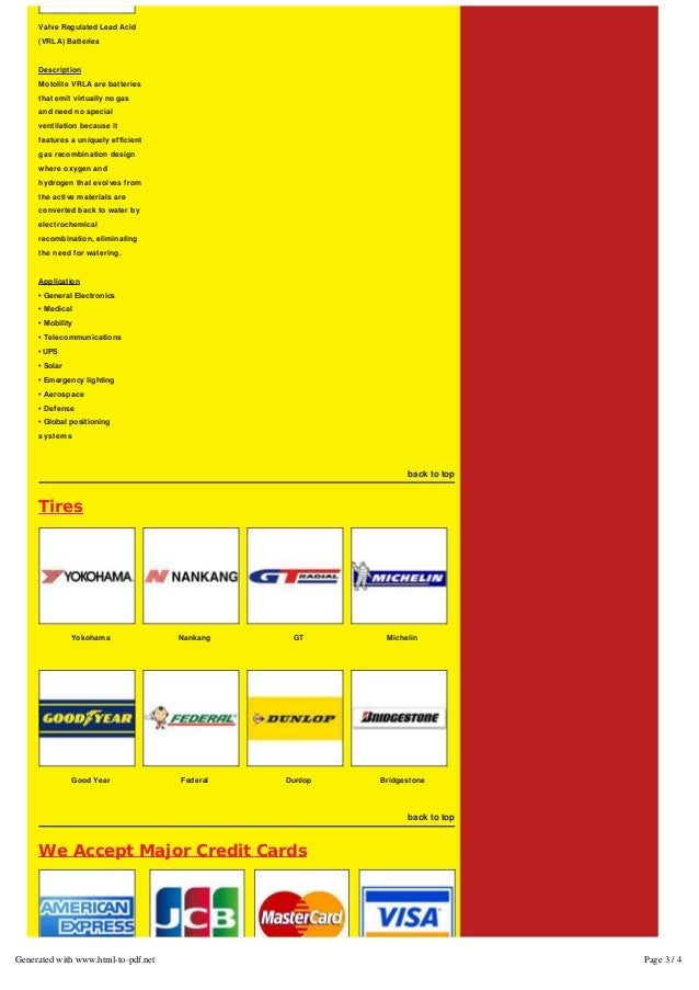 Oriental and Motolite Products DSD Battery and Tires Supply