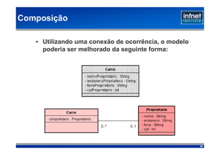 Composição

   • Utilizando uma conexão de ocorrência, o modelo
     poderia ser melhorado da seguinte forma:




                                                      58
 