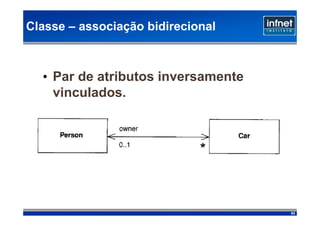 Classe – associação bidirecional



  • Par de atributos inversamente
    vinculados.




                                    83
 