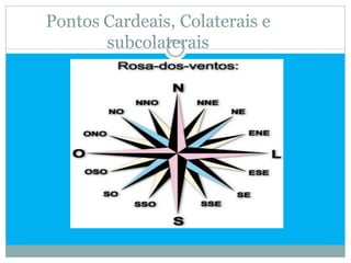 Pontos Cardeais, Colaterais e
       subcolaterais
 