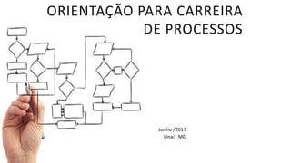 ORIENTAÇÃO PARA CARREIRA
DE PROCESSOS
Junho /2017
Unaí - MG
 