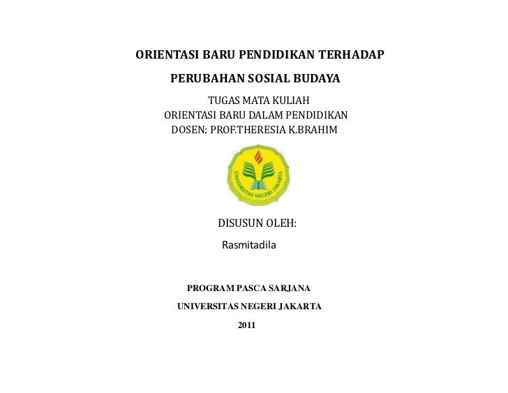 Orientasi Baru Pendidikan Terhadap Perubahan Sosial