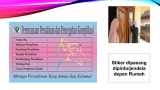 Stiker dipasang
dipintu/jendela
depan Rumah
 