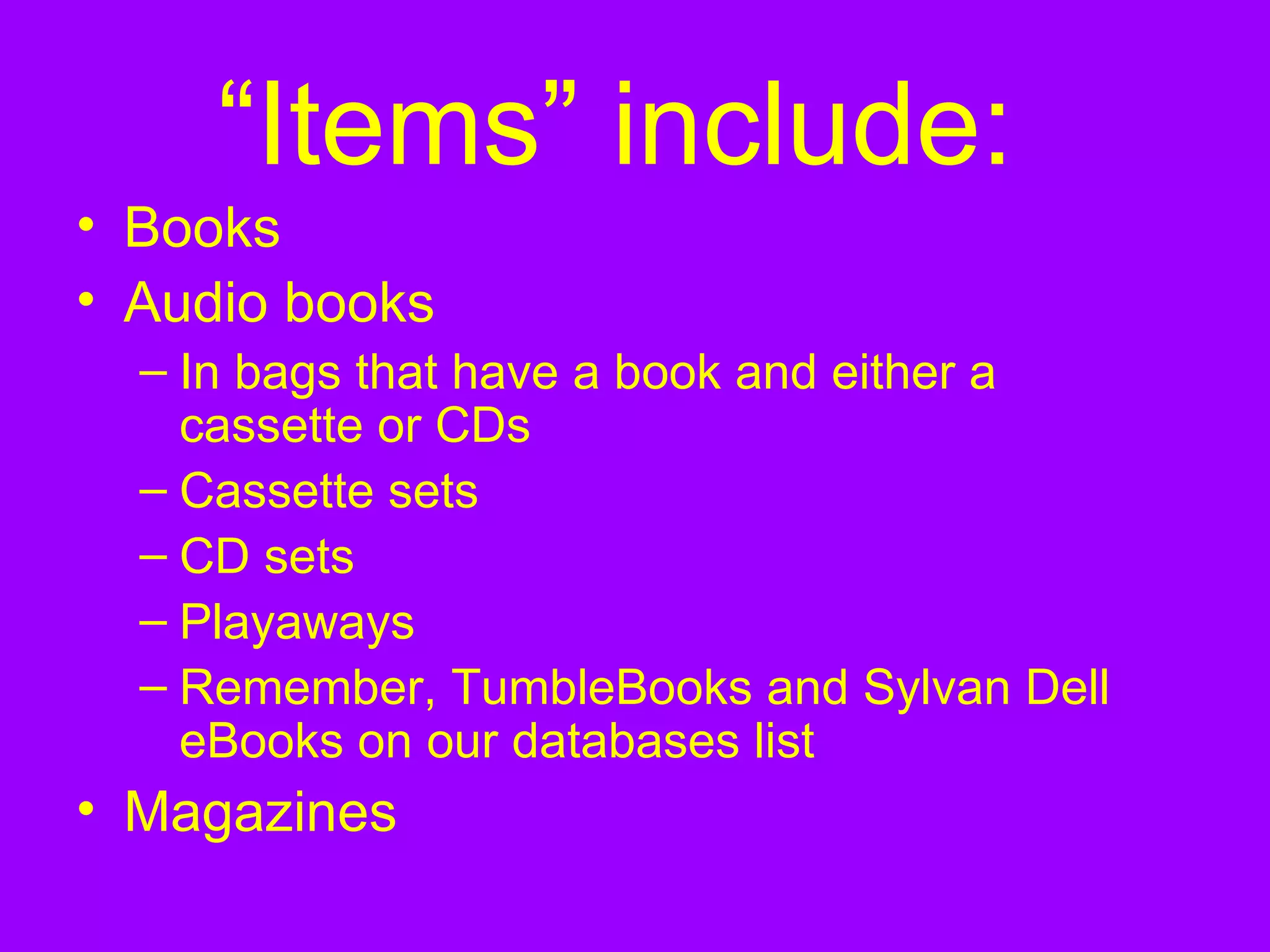 Dove Library Orientation PPT