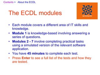 ECDL orientation | PPT | Educational Assessment | Education