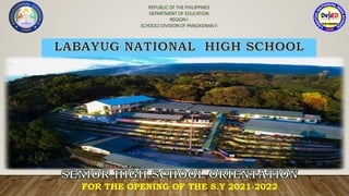 REPUBLIC OF THE PHILIPPINES
DEPARTMENT OF EDUCATION
REGION I
SCHOOLS DIVISION OF PANGASINAN II
FOR THE OPENING OF THE S.Y 2021-2022
 