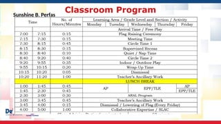 Classroom Program
Sunshine B. Perfas
 
