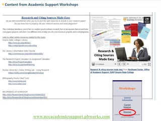 www.necacademicsupport.pbworks.com
 