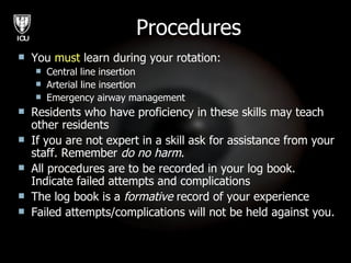 Icu Rotation Guide Orientation To The Icu | PPT
