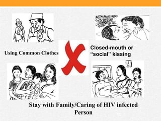 Using Common Clothes
Closed-mouth or
“social” kissing
Stay with Family/Caring of HIV infected
Person 12
 