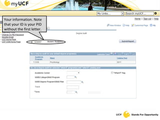 Your information. Note that your ID is your PID without the first letter. 