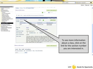 To see more information about a class, click on the link for the section number you are interested in. 