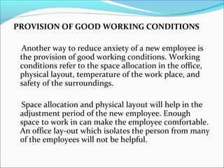 Orientation and Physical Working Conditions | PPT