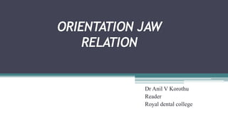 Dr Anil V Korothu
Reader
Royal dental college
 