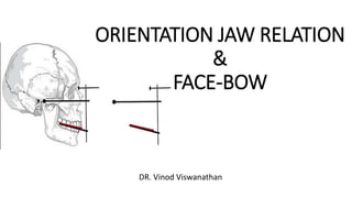 ORIENTATION JAW RELATION
&
FACE-BOW
DR. Vinod Viswanathan
 