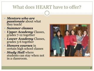 How do we empower and not usurp?When possible, intentionally attending classes with your children creating INTEGRATION and not ISOLATIONWeekly assignment emails helps you to ENGAGE with your childMentor-created semester evaluations is just one part of your OVERALL assessment. No grades given.Training Sessions such as High School Planning (Feb) and College Planning (May) Workshops & How to have a successful year at HEART Academy (August)GBernie Ashby Testimony