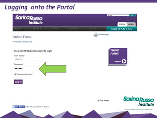 Logging onto the Portal
 