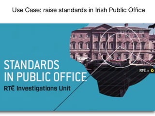Use Case: raise standards in Irish Public Oﬃce
 
