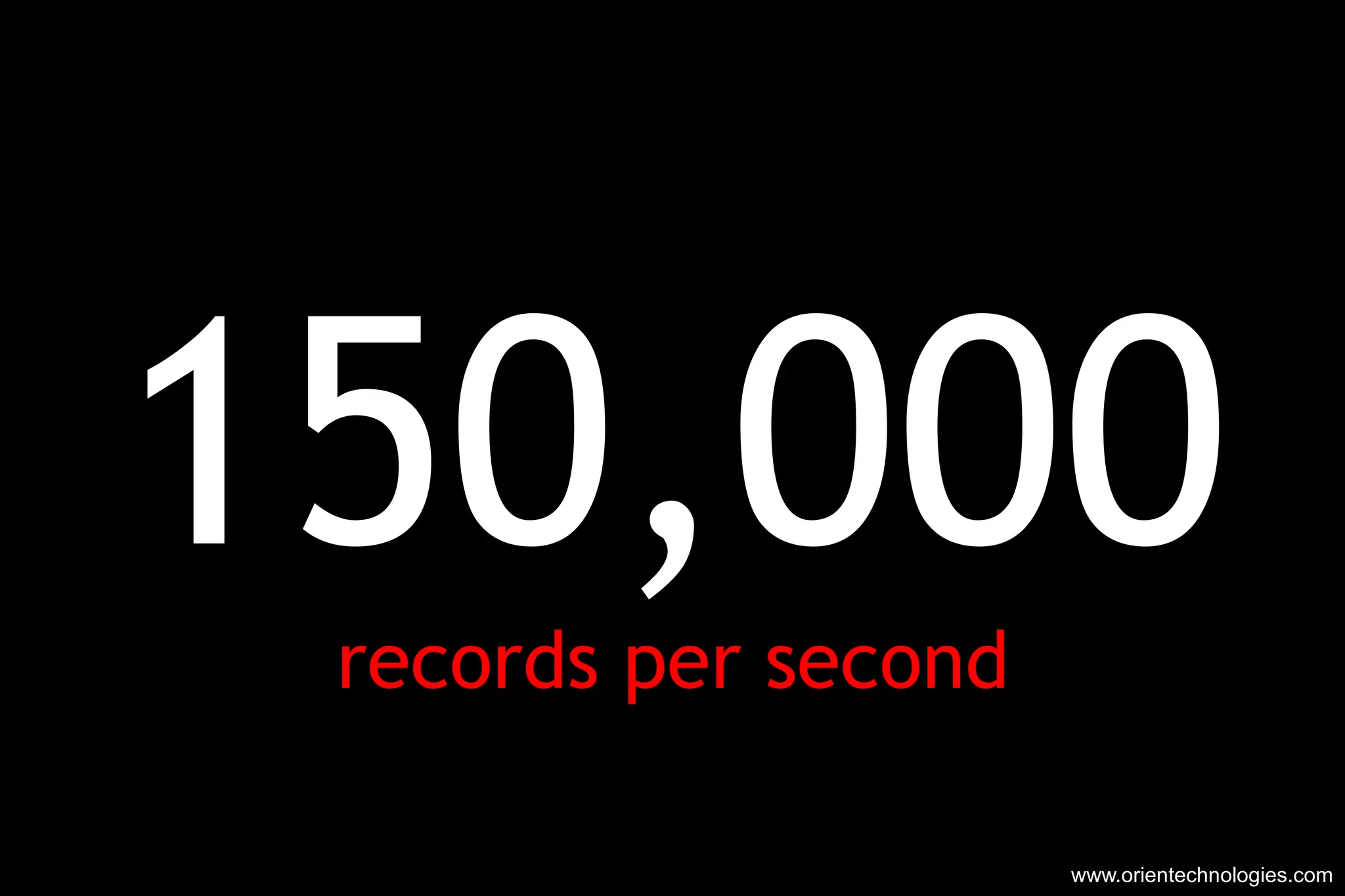 150,000 records per second www.orientechnologies.com 