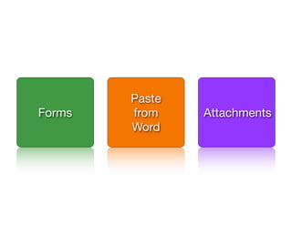 Paste
Forms   from    Attachments
        Word
 