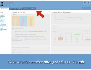 Note: to enter another site, just click on the tab.
 